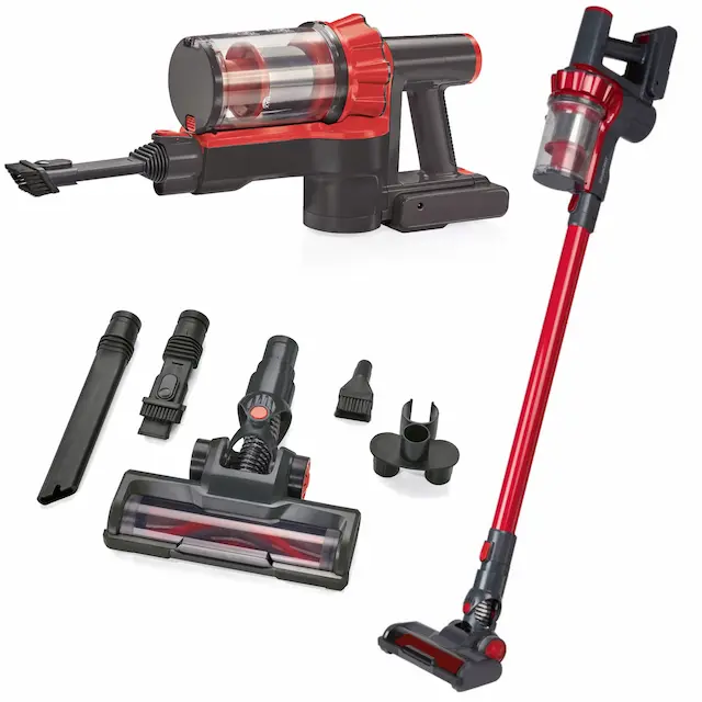 Aspiradora escoba Silvercrest del Lidl 22.2V roja comparada con Cecotec