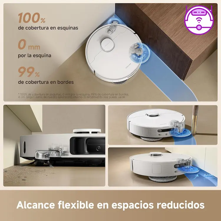 Mopa extensible RoboSwing MopExtend del Dreame L10s Ultra Gen 3 en esquinas